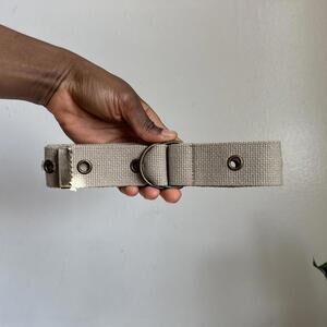 Grunge Grommet Webbing Belt // Neutral Utility with ajustable D-ring buckle